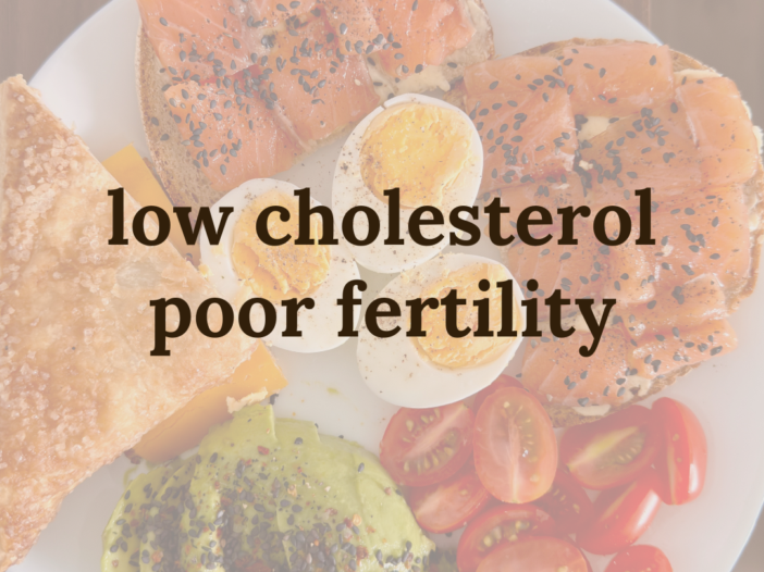 text stating "low cholesterol poor fertility"